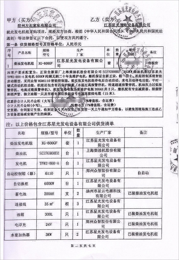 宿州左右家私公司采購發(fā)電機