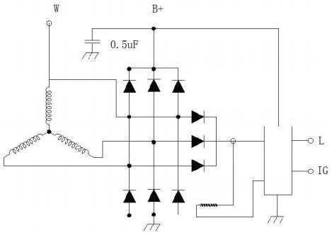 交流發(fā)電機(jī)原理圖